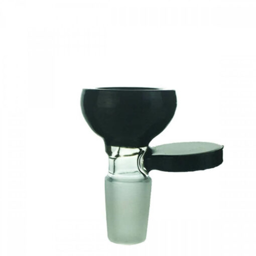 Black Round Male Cone Piece With Holder - Fits 19mm Bong