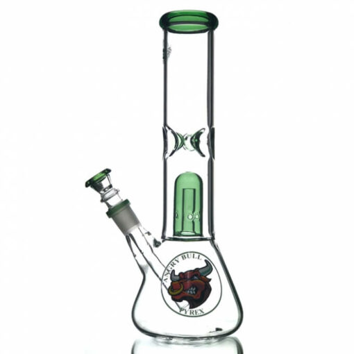 Agung Angry Bull Percolator Full Glass Bong Green 29cm