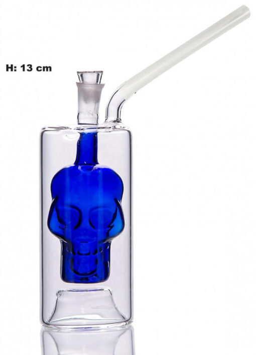 Mini Glass Tobacco Pipe With Skull 13cm