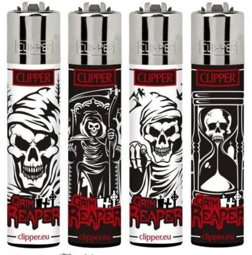 Clipper Grim Reaper Large Refillable Gas Lighter