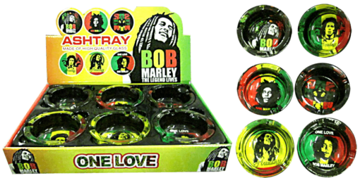 Bob Marley One Love Glass Ashtray