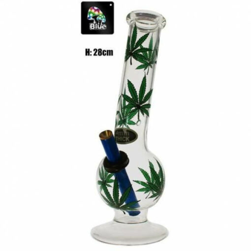 Bonza Bong With Green Leaf Print 28cm