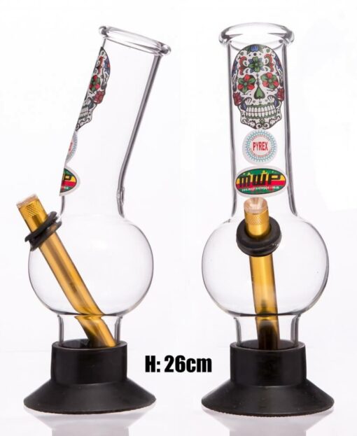 MWP Medium Glass Bent Bonza Candy Skull