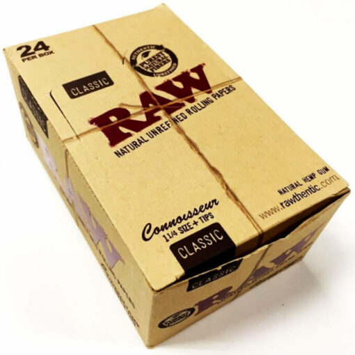 RAW Classic 1 1/4 Connoisseur Natural Unrefined Hemp Papers