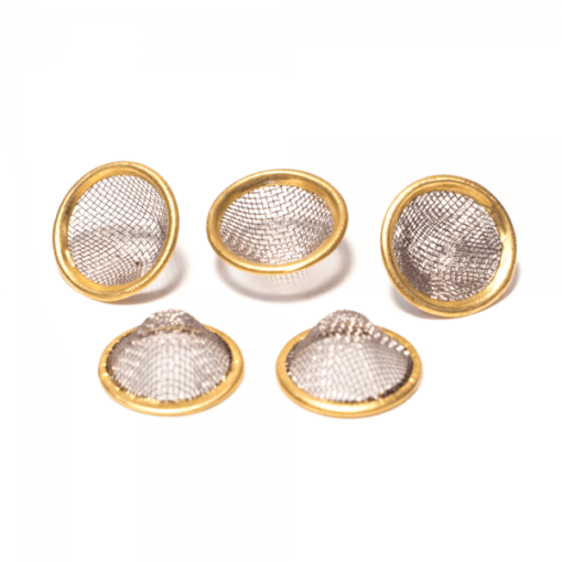 5 X BRASS RIM MESH PIPE SCREENS