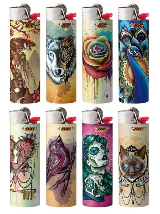 50 x Special Edition Bic Tattoos Series Lighters