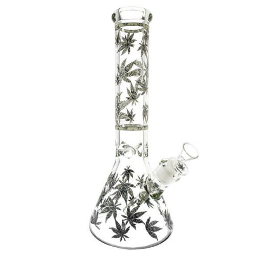 glow-in-the-dark-leaf-glass-beaker-bong-35cm-7mm-thickness