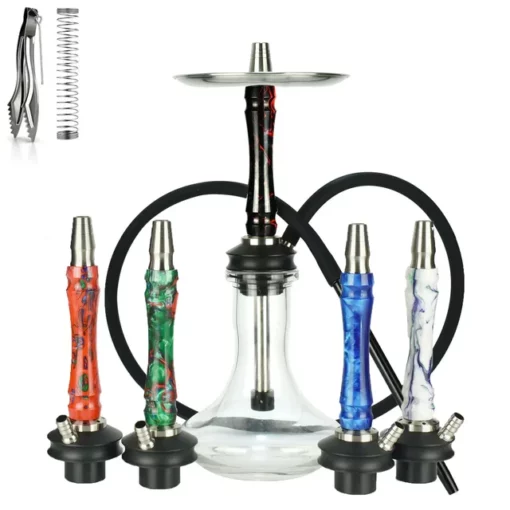 Aluminum Hookah Set with Silicone Hose and Metal Tray