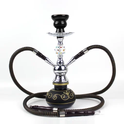 Arab Diamond Ball Double Tube Glass Hookah Set