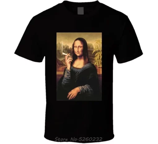 Mona Lisa 420 Graphic Cotton T-Shirt